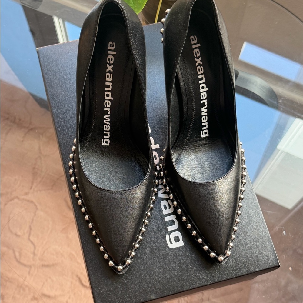 Alexander Wang Rie Black Studded Heels